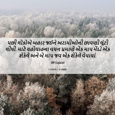 Picture 06 - 2 રાજાઓ 7:16 GUJIRV - પછી લોકોએ બહાર - Bible Verse Picture