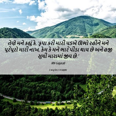 Picture 06 - 2 શમુએલ 1:9 GUJIRV - તેણે મને કહ્યું કે, - Bible Verse Picture
