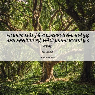 Picture 06 - 2 શમુએલ 18:6 GUJIRV - આ પ્રમાણે દાઉદનું - Bible Verse Picture