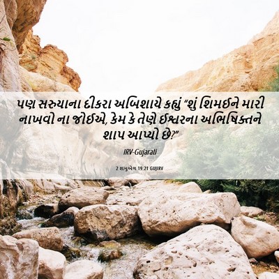 Picture 06 - 2 શમુએલ 19:21 GUJIRV - પણ સરુયાના દીકરા - Bible Verse Picture