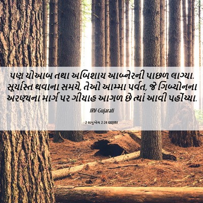 Picture 06 - 2 શમુએલ 2:24 GUJIRV - પણ યોઆબ તથા અબિશાય - Bible Verse Picture