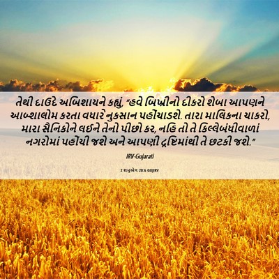 Picture 06 - 2 શમુએલ 20:6 GUJIRV - તેથી દાઉદે - Bible Verse Picture