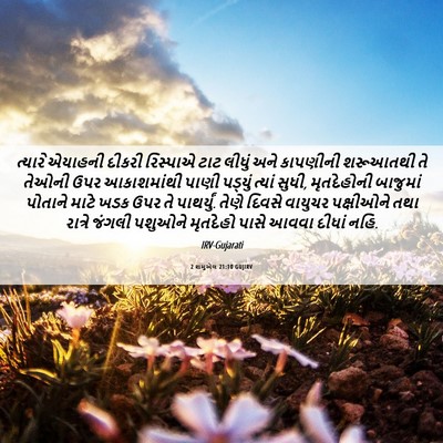 Picture 06 - 2 શમુએલ 21:10 GUJIRV - ત્યારે એયાહની - Bible Verse Picture