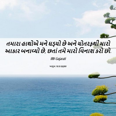 Picture 06 - અયૂબ 10:8 GUJIRV - તમારા હાથોએ મને - Bible Verse Picture