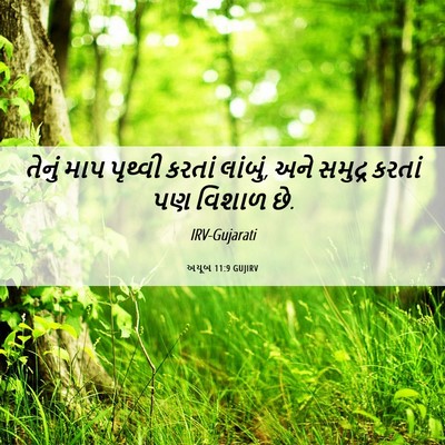 Picture 06 - અયૂબ 11:9 GUJIRV - તેનું માપ પૃથ્વી - Bible Verse Picture