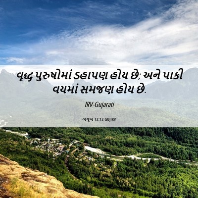 Picture 06 - અયૂબ 12:12 GUJIRV - વૃદ્ધ પુરુષોમાં - Bible Verse Picture