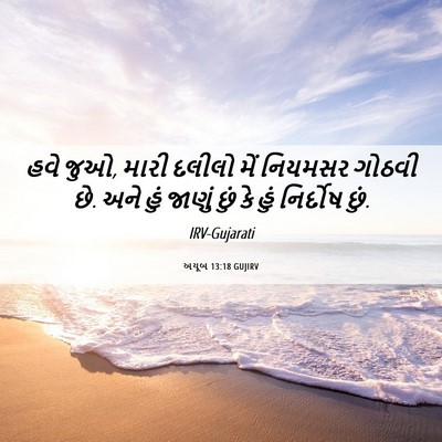 Picture 06 - અયૂબ 13:18 GUJIRV - હવે જુઓ, મારી દલીલો - Bible Verse Picture