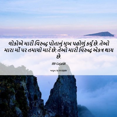 Picture 06 - અયૂબ 16:10 GUJIRV - લોકોએ મારી - Bible Verse Picture