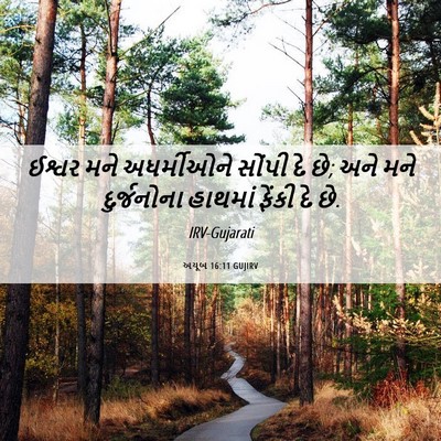 Picture 06 - અયૂબ 16:11 GUJIRV - ઈશ્વર મને - Bible Verse Picture