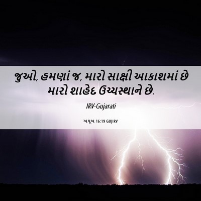 Picture 06 - અયૂબ 16:19 GUJIRV - જુઓ, હમણાં જ, મારો - Bible Verse Picture