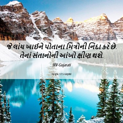 Picture 06 - અયૂબ 17:5 GUJIRV - જે લાંચ ખાઈને - Bible Verse Picture