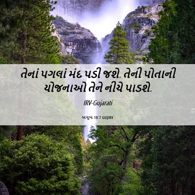 Picture 06 - અયૂબ 18:7 GUJIRV - તેનાં પગલાં મંદ - Bible Verse Picture
