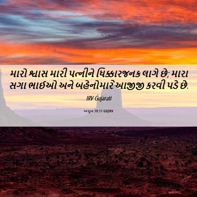 Picture 06 - અયૂબ 19:17 GUJIRV - મારો શ્વાસ મારી - Bible Verse Picture