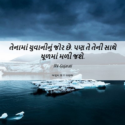 Picture 06 - અયૂબ 20:11 GUJIRV - તેનામાં યુવાનીનું - Bible Verse Picture