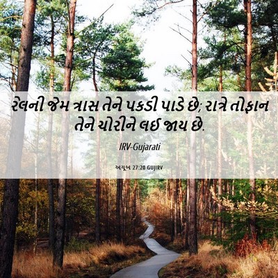 Picture 06 - અયૂબ 27:20 GUJIRV - રેલની જેમ ત્રાસ - Bible Verse Picture