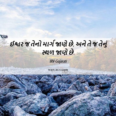 Picture 06 - અયૂબ 28:23 GUJIRV - ઈશ્વર જ તેનો માર્ગ - Bible Verse Picture