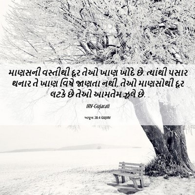 Picture 06 - અયૂબ 28:4 GUJIRV - માણસની વસ્તીથી - Bible Verse Picture