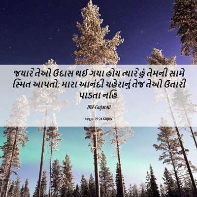 Picture 06 - અયૂબ 29:24 GUJIRV - જયારે તેઓ ઉદાસ થઈ - Bible Verse Picture