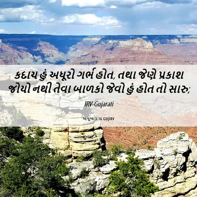 Picture 06 - અયૂબ 3:16 GUJIRV - કદાચ હું અધૂરો - Bible Verse Picture