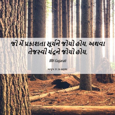 Picture 06 - અયૂબ 31:26 GUJIRV - જો મેં પ્રકાશતા - Bible Verse Picture