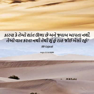 Picture 06 - અયૂબ 32:16 GUJIRV - કારણ કે તેઓ શાંત - Bible Verse Picture