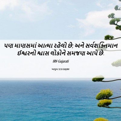 Picture 06 - અયૂબ 32:8 GUJIRV - પણ માણસમાં આત્મા - Bible Verse Picture