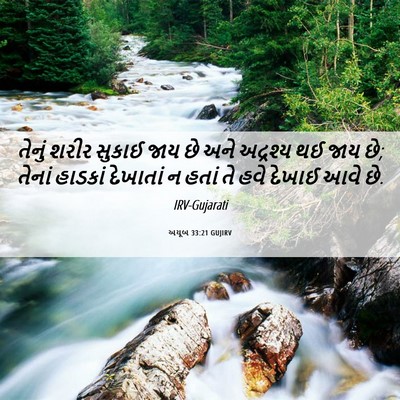 Picture 06 - અયૂબ 33:21 GUJIRV - તેનું શરીર સુકાઈ - Bible Verse Picture