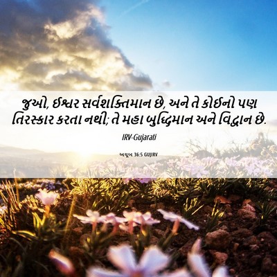 Picture 06 - અયૂબ 36:5 GUJIRV - જુઓ, ઈશ્વર - Bible Verse Picture