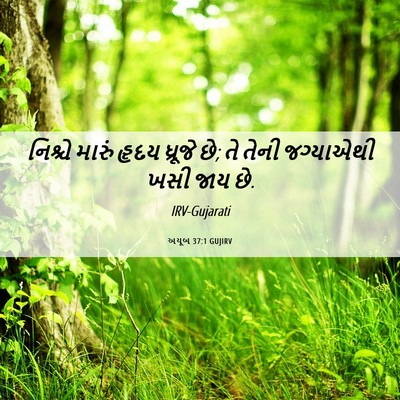 Picture 06 - અયૂબ 37:1 GUJIRV - નિશ્ચે મારું હૃદય - Bible Verse Picture