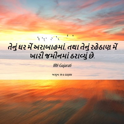 Picture 06 - અયૂબ 39:6 GUJIRV - તેનું ઘર મેં - Bible Verse Picture