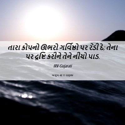 Picture 06 - અયૂબ 40:11 GUJIRV - તારા કોપનો ઊભરો - Bible Verse Picture