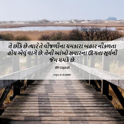 Picture 06 - અયૂબ 41:18 GUJIRV - તે છીંકે છે ત્યારે - Bible Verse Picture