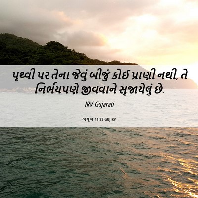 Picture 06 - અયૂબ 41:33 GUJIRV - પૃથ્વી પર તેના - Bible Verse Picture