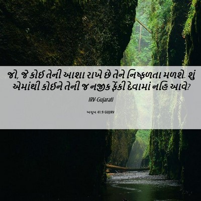 Picture 06 - અયૂબ 41:9 GUJIRV - જો, જે કોઈ તેની આશા - Bible Verse Picture