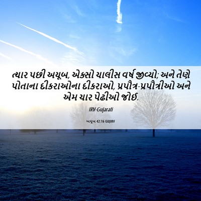 Picture 06 - અયૂબ 42:16 GUJIRV - ત્યાર પછી અયૂબ, - Bible Verse Picture
