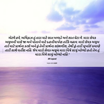 Picture 06 - અયૂબ 42:8 GUJIRV - એટલે હવે, અલિફાઝ - Bible Verse Picture