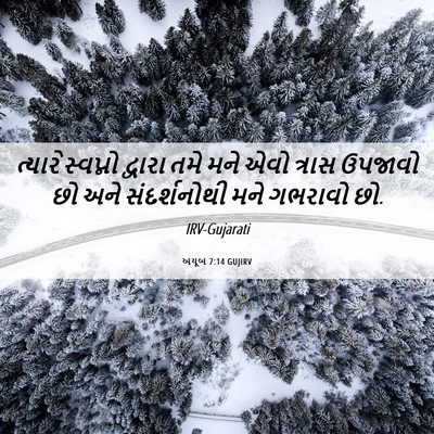 Picture 06 - અયૂબ 7:14 GUJIRV - ત્યારે સ્વપ્નો - Bible Verse Picture