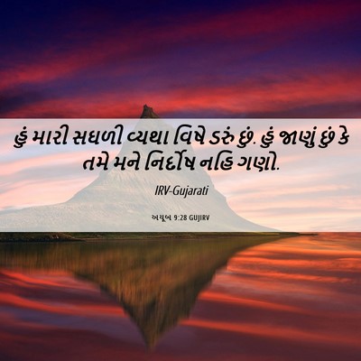 Picture 06 - અયૂબ 9:28 GUJIRV - હું મારી સઘળી - Bible Verse Picture