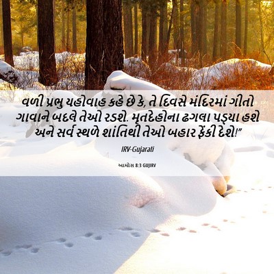 Picture 06 - આમોસ 8:3 GUJIRV - વળી પ્રભુ યહોવાહ - Bible Verse Picture