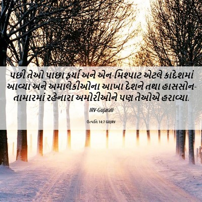 Picture 06 - ઉત્પત્તિ 14:7 GUJIRV - પછી તેઓ પાછા ફર્યા - Bible Verse Picture