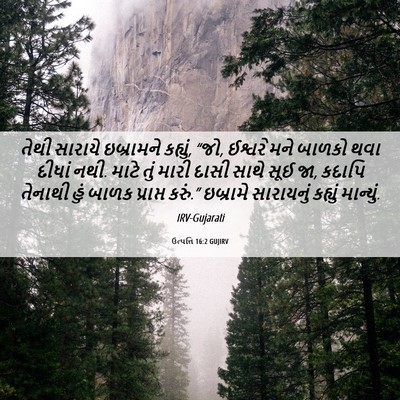 Picture 06 - ઉત્પત્તિ 16:2 GUJIRV - તેથી સારાયે - Bible Verse Picture