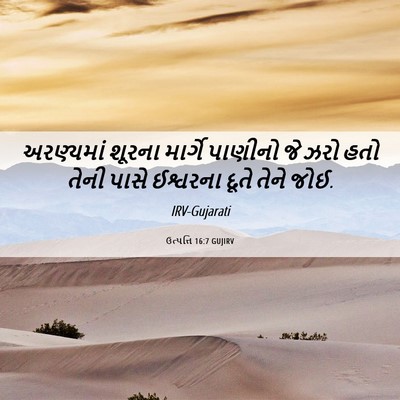 Picture 06 - ઉત્પત્તિ 16:7 GUJIRV - અરણ્યમાં શૂરના - Bible Verse Picture