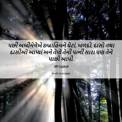 Picture 06 - ઉત્પત્તિ 20:14 GUJIRV - પછી અબીમેલેખે - Bible Verse Picture