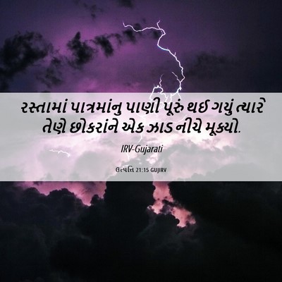 Picture 06 - ઉત્પત્તિ 21:15 GUJIRV - રસ્તામાં - Bible Verse Picture