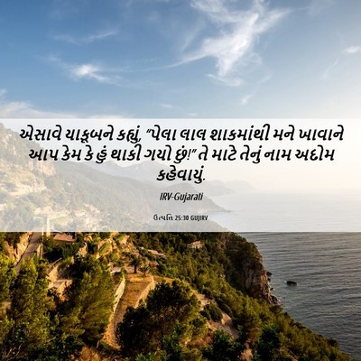 Picture 06 - ઉત્પત્તિ 25:30 GUJIRV - એસાવે યાકૂબને - Bible Verse Picture