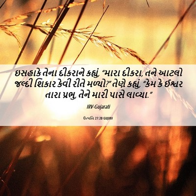 Picture 06 - ઉત્પત્તિ 27:20 GUJIRV - ઇસહાકે તેના - Bible Verse Picture