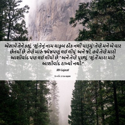 Picture 06 - ઉત્પત્તિ 27:36 GUJIRV - એસાવે તેને કહ્યું, - Bible Verse Picture