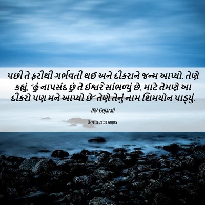 Picture 06 - ઉત્પત્તિ 29:33 GUJIRV - પછી તે ફરીથી - Bible Verse Picture