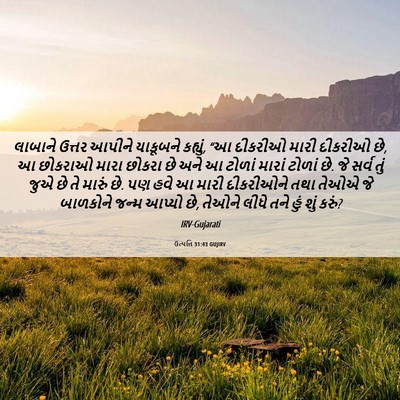Picture 06 - ઉત્પત્તિ 31:43 GUJIRV - લાબાને ઉત્તર - Bible Verse Picture
