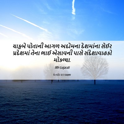 Picture 06 - ઉત્પત્તિ 32:3 GUJIRV - યાકૂબે પોતાની આગળ - Bible Verse Picture